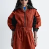 Robe midi technique à cordon