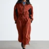 Robe midi technique à cordon