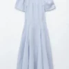Robe midi évasée en lin