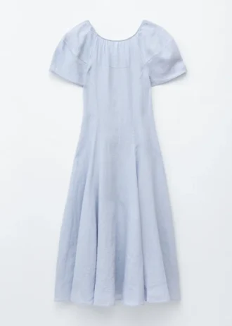 Robe midi évasée en lin