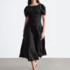 Robe midi évasée en lin
