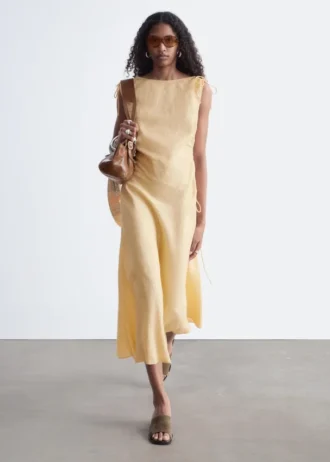 Robe midi évasée en lin