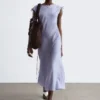 Robe midi évasée en lin