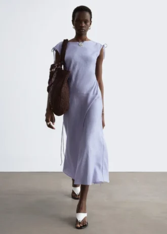 Robe midi évasée en lin