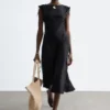Robe midi évasée en lin