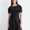 Robe midi évasée en lin
