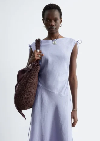 Robe midi évasée en lin