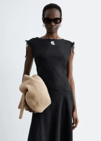 Robe midi évasée en lin
