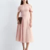 Robe midi évasée en lin