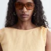 Robe midi évasée en lin