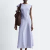 Robe midi évasée en lin