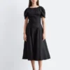 Robe midi évasée en lin