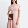 Robe midi évasée en lin