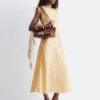 Robe midi évasée en lin