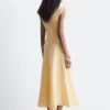 Robe midi évasée en lin