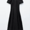 Robe midi évasée en lin