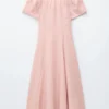 Robe midi évasée en lin