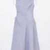 Robe midi évasée en lin