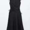 Robe midi évasée en lin