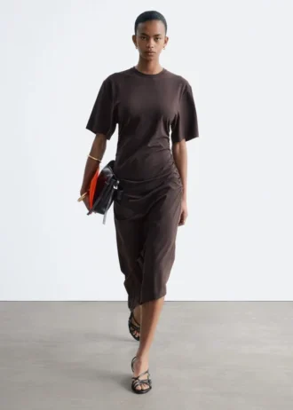 Robe t-shirt midi asymétrique