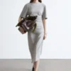 Robe t-shirt midi asymétrique