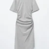 Robe t-shirt midi asymétrique