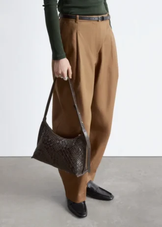 Sac à bandoulière en cuir tressé