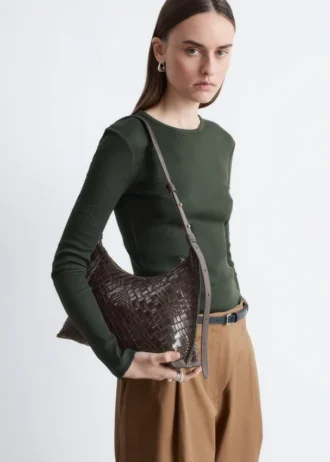 Sac à bandoulière en cuir tressé