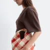 Sac cabas en cuir tressé