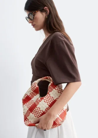 Sac cabas en cuir tressé