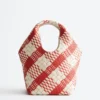 Sac cabas en cuir tressé
