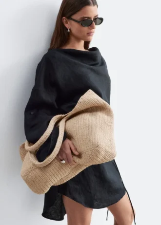 Sac cabas en paille de papier