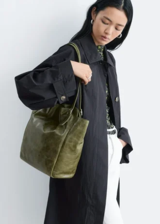Sac fourre-tout en cuir à boucle et sangle