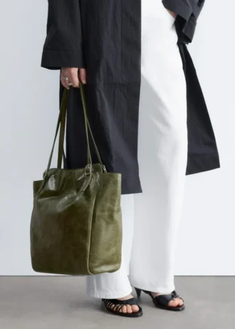 Sac fourre-tout en cuir à boucle et sangle