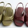 Sandales à bride arrière en cuir