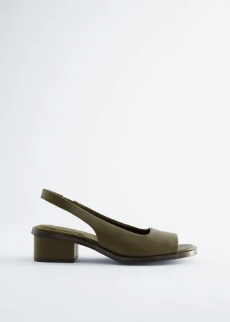 Sandales à bride arrière en cuir nappa