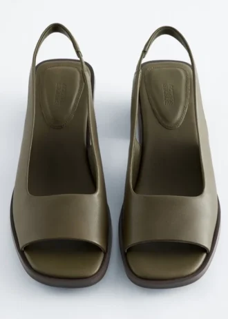 Sandales à bride arrière en cuir nappa