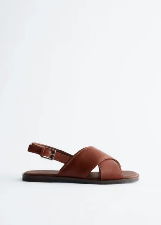 Sandales croisées en cuir