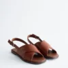 Sandales croisées en cuir