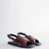 Sandales croisées en cuir