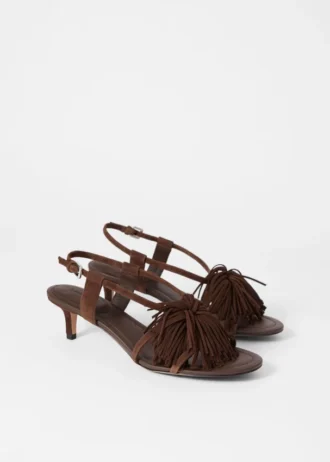 Sandales en cuir à franges