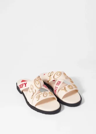Sandales en cuir imprimé