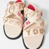 Sandales en cuir imprimé