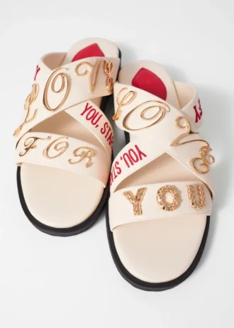 Sandales en cuir imprimé