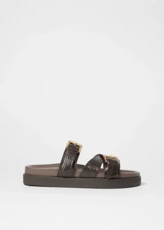Sandales en cuir à lanières croisées