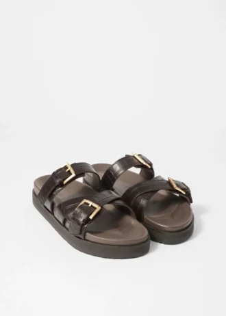 Sandales en cuir à lanières croisées