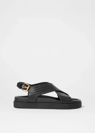 Sandales en cuir à lanières entrecroisées