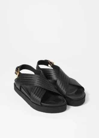 Sandales en cuir à lanières entrecroisées