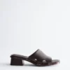 Sandales en cuir à talon bloc