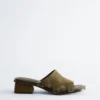 Sandales en cuir à talon bloc